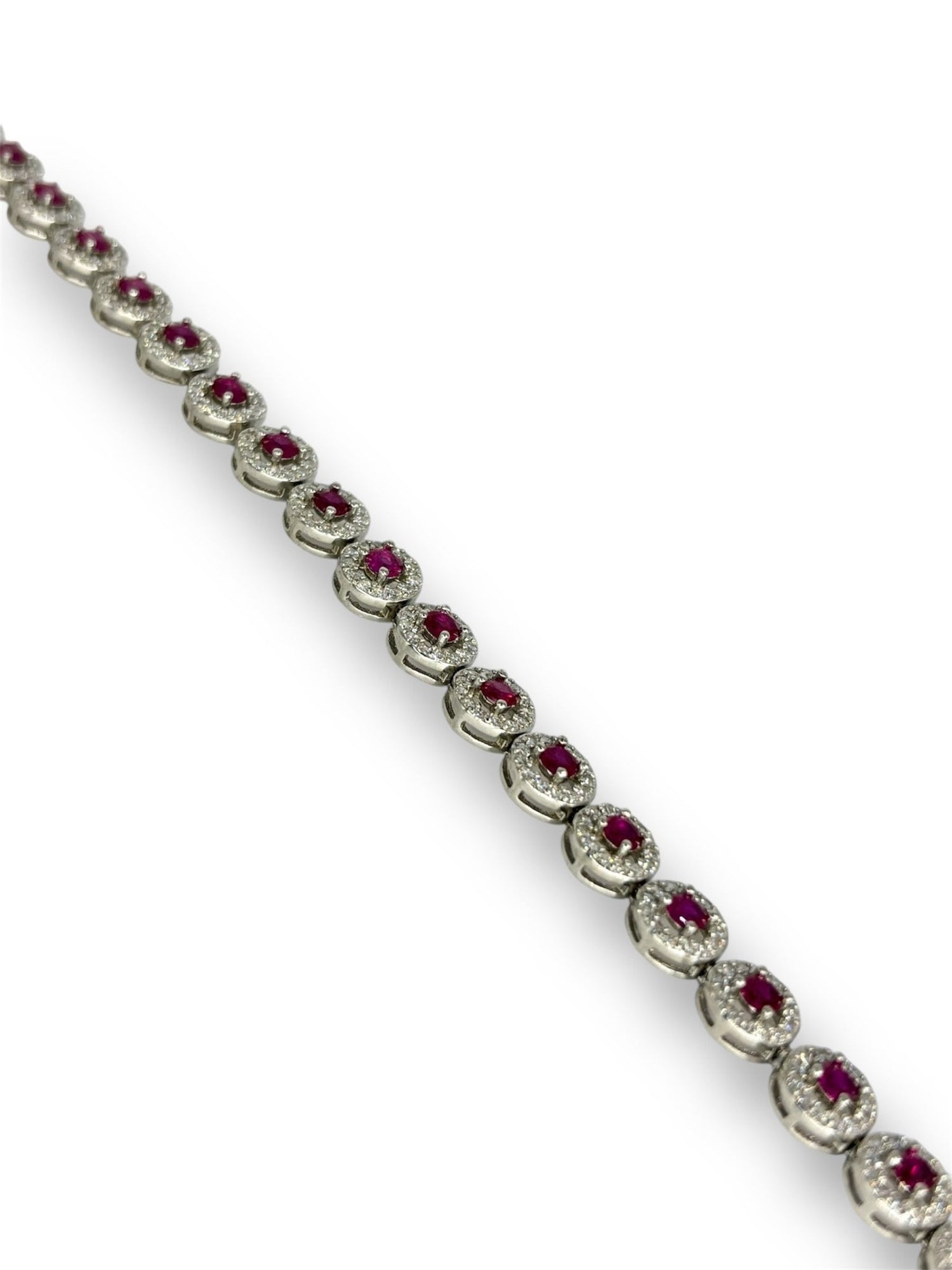 Bracciale tennis con zircone rosa argento 925 - SIddharta