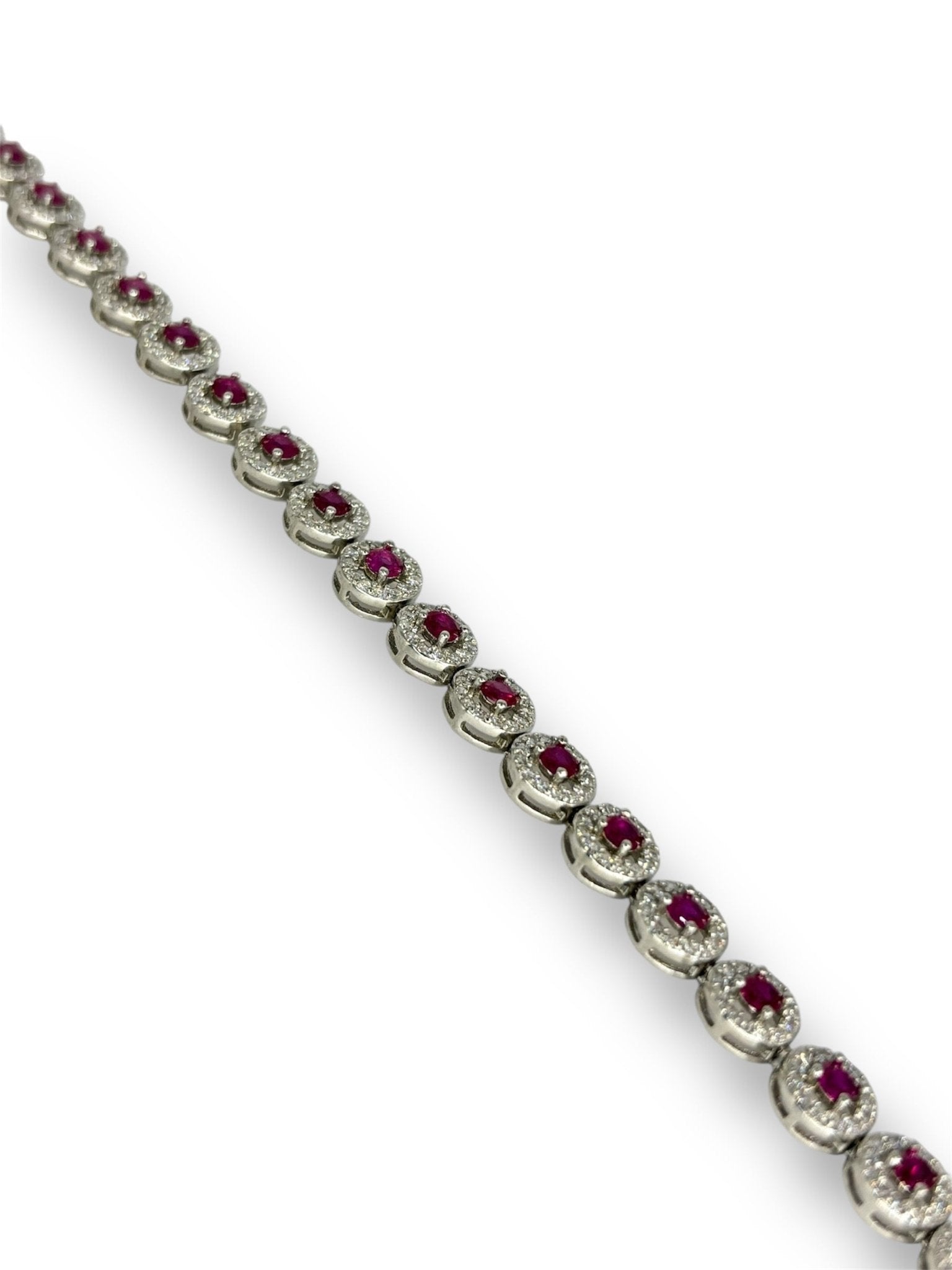 Bracciale tennis con zircone rosa argento 925 - SIddharta