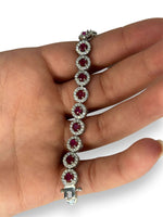 Bracciale tennis con zircone rosa argento 925 - SIddharta