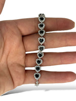 Bracciale Tennis cuore nero argento 925 - SIddharta