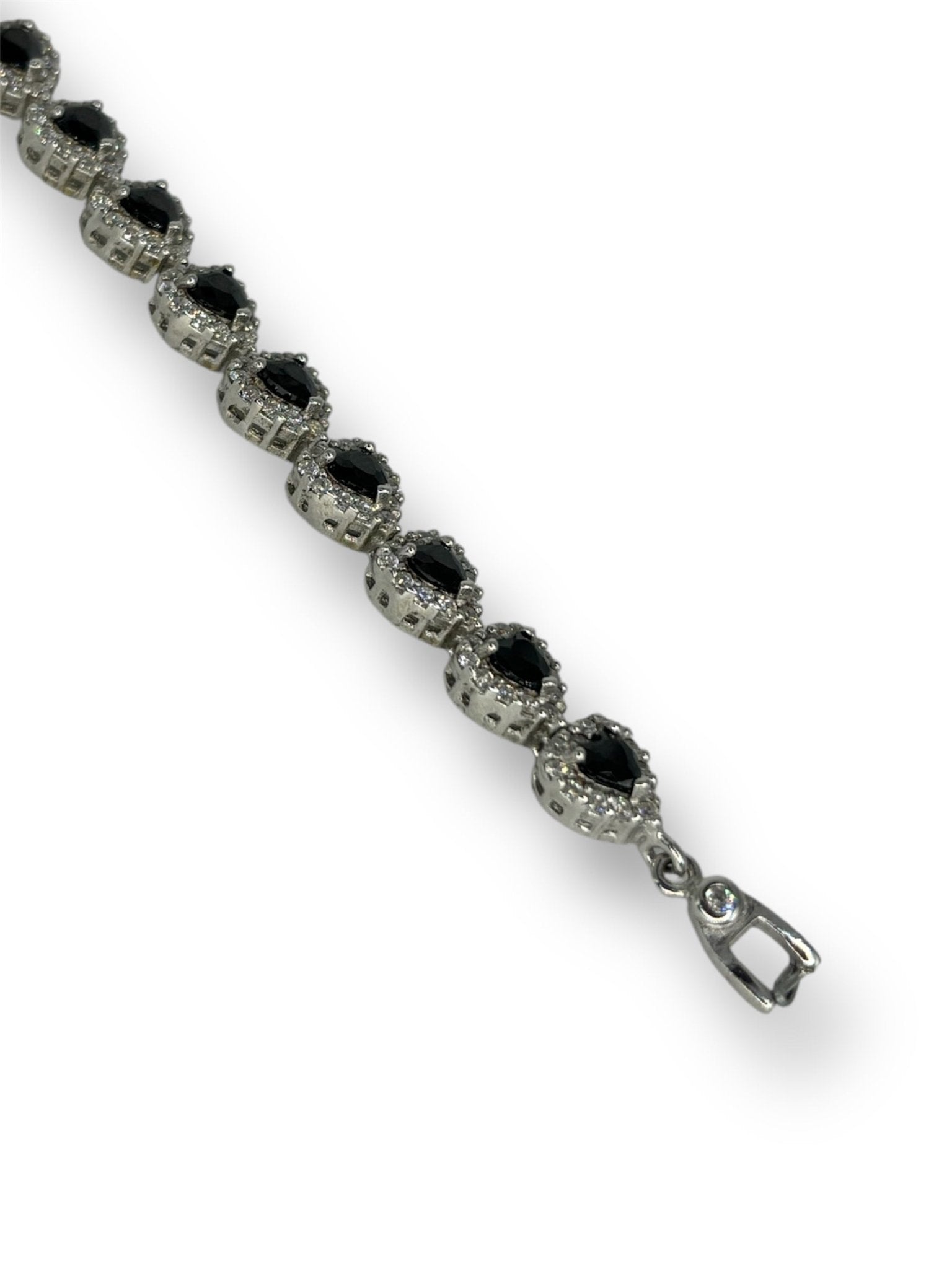 Bracciale Tennis cuore nero argento 925 - SIddharta