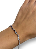 Bracciale tennis goccia blu argento 925 - SIddharta