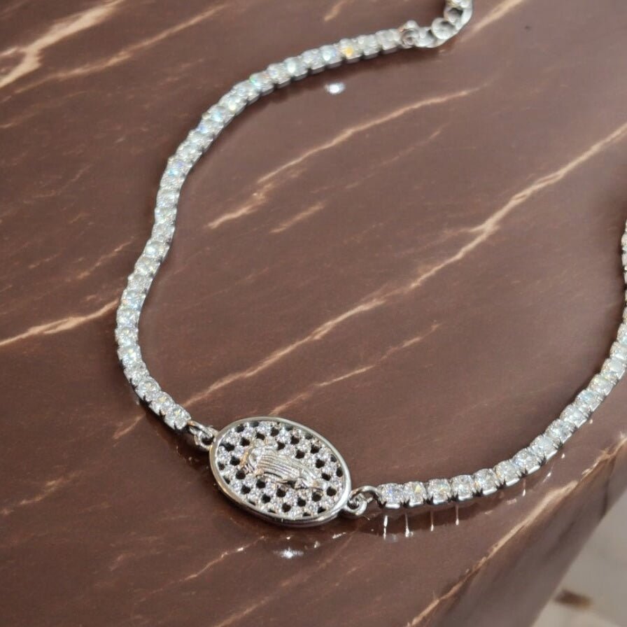 Bracciale tennis madonnina in argento 925 con zirconi - SIddharta
