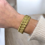 Bracciale treccia rigido oro in acciaio inossidabile - SIddharta