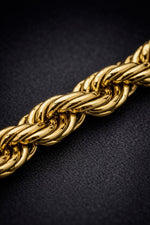 Bracciale Uomo Maglia Corda Acciaio Dorato – Catena Rope Elegante Regolabile - SIddharta