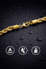 Bracciale Uomo Maglia Corda Acciaio Dorato – Catena Rope Elegante Regolabile - SIddharta