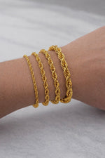 Bracciale Uomo Maglia Corda Acciaio Dorato – Catena Rope Elegante Regolabile - SIddharta