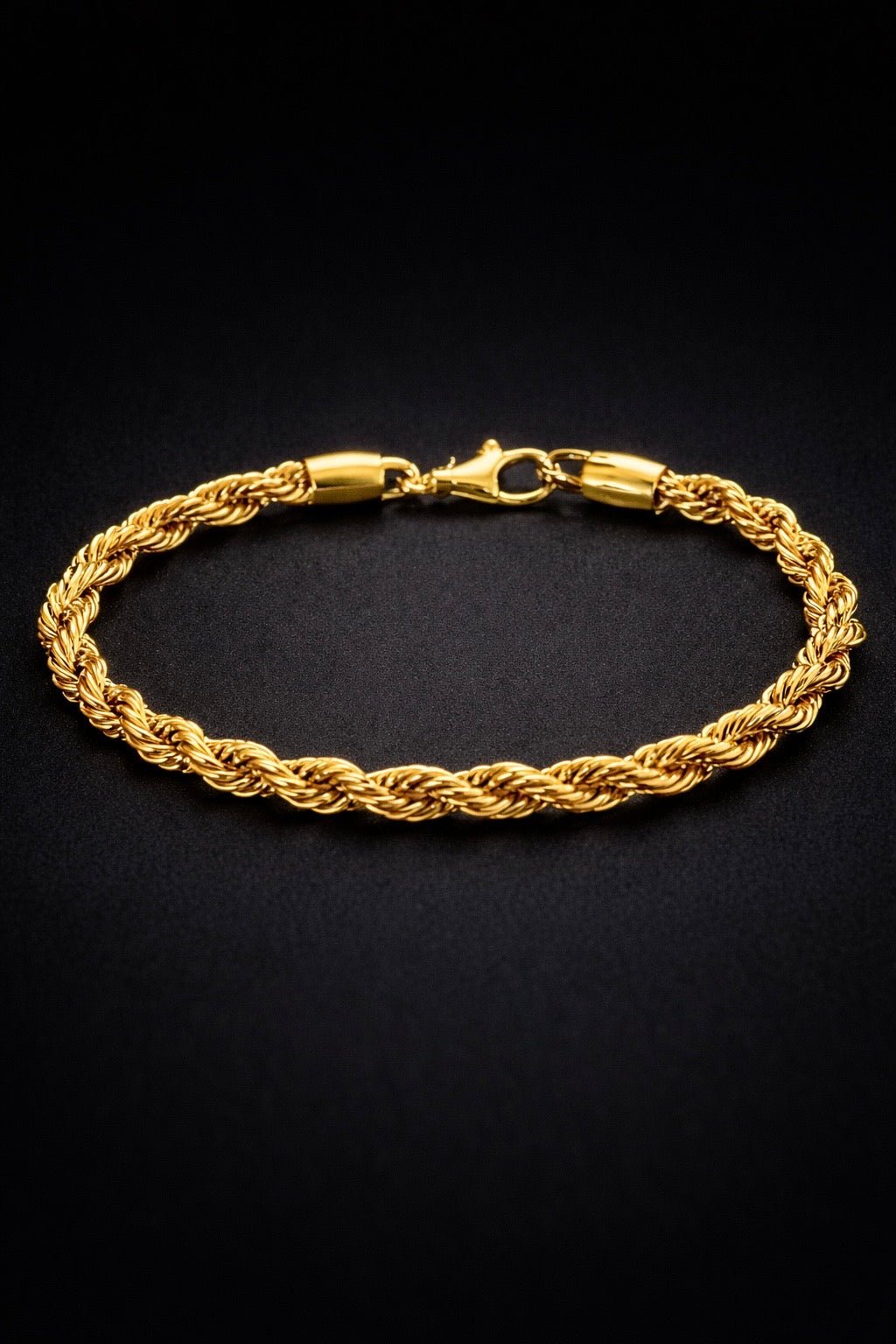 Bracciale Uomo Maglia Corda Acciaio Dorato – Catena Rope Elegante Regolabile - SIddharta
