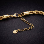 Bracciale Uomo Maglia Corda Acciaio Dorato – Catena Rope Elegante Regolabile - SIddharta