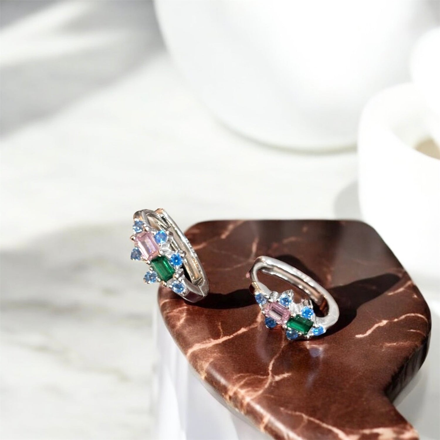 Cerchietti con zirconi colorati in argento 925 - SIddharta