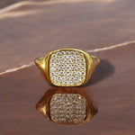 Chevalier oro quadrato con zirconi in acciaio inossidabile - SIddharta