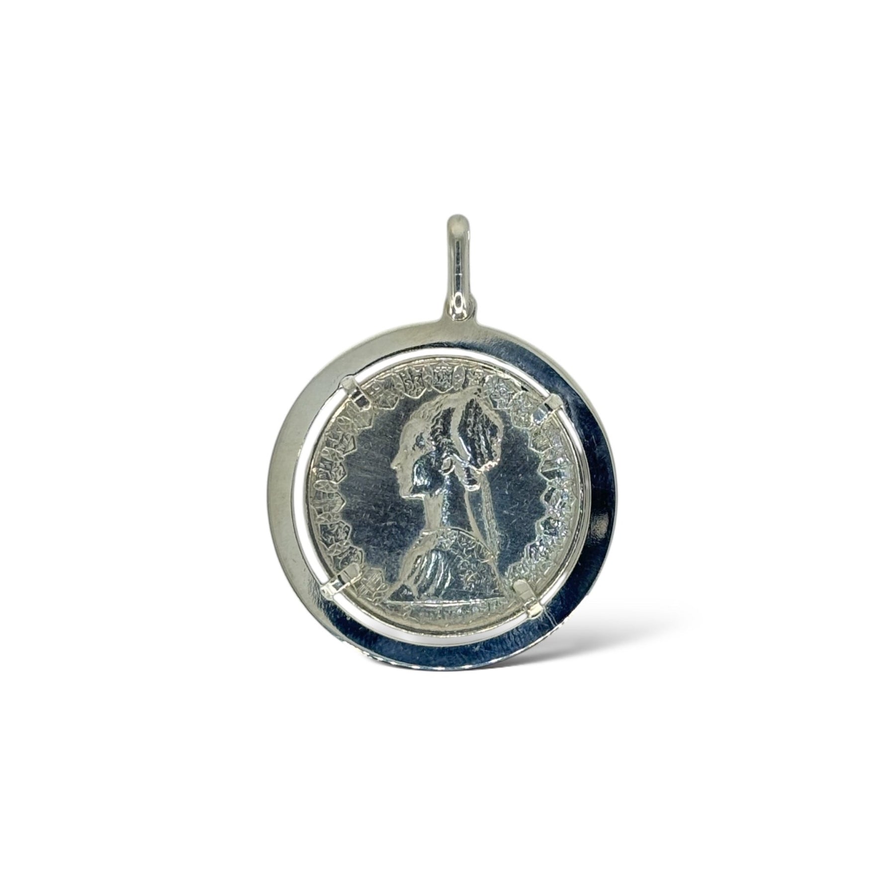 Ciondolo 500 lire incastonata in argento 925 - SIddharta