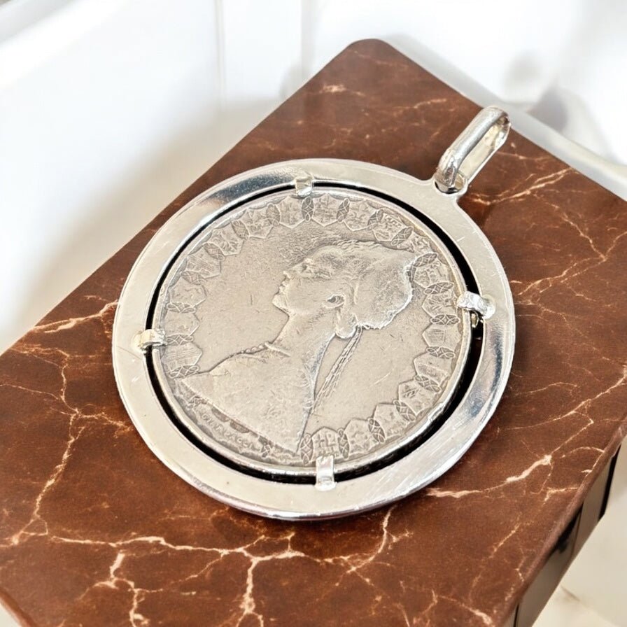 Ciondolo 500 lire incastonata in argento 925 - SIddharta