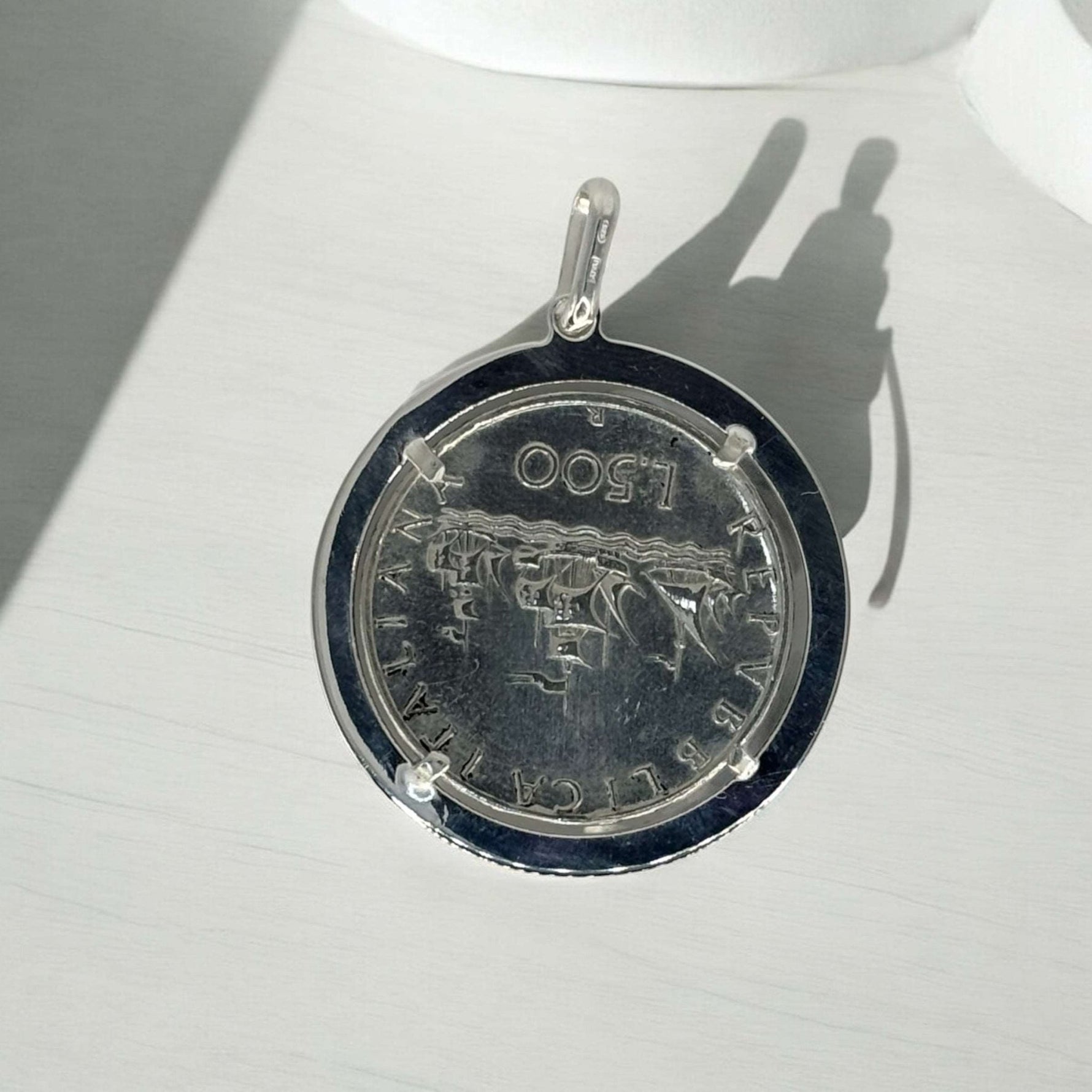 Ciondolo 500 lire incastonata in argento 925 - SIddharta