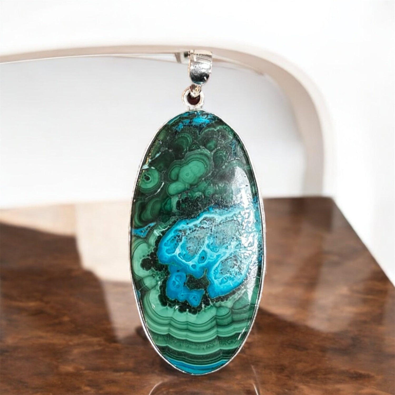 Ciondolo Crisocolla e Malachite in argento 925 - SIddharta