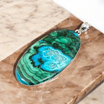 Ciondolo Crisocolla e Malachite in argento 925 - SIddharta