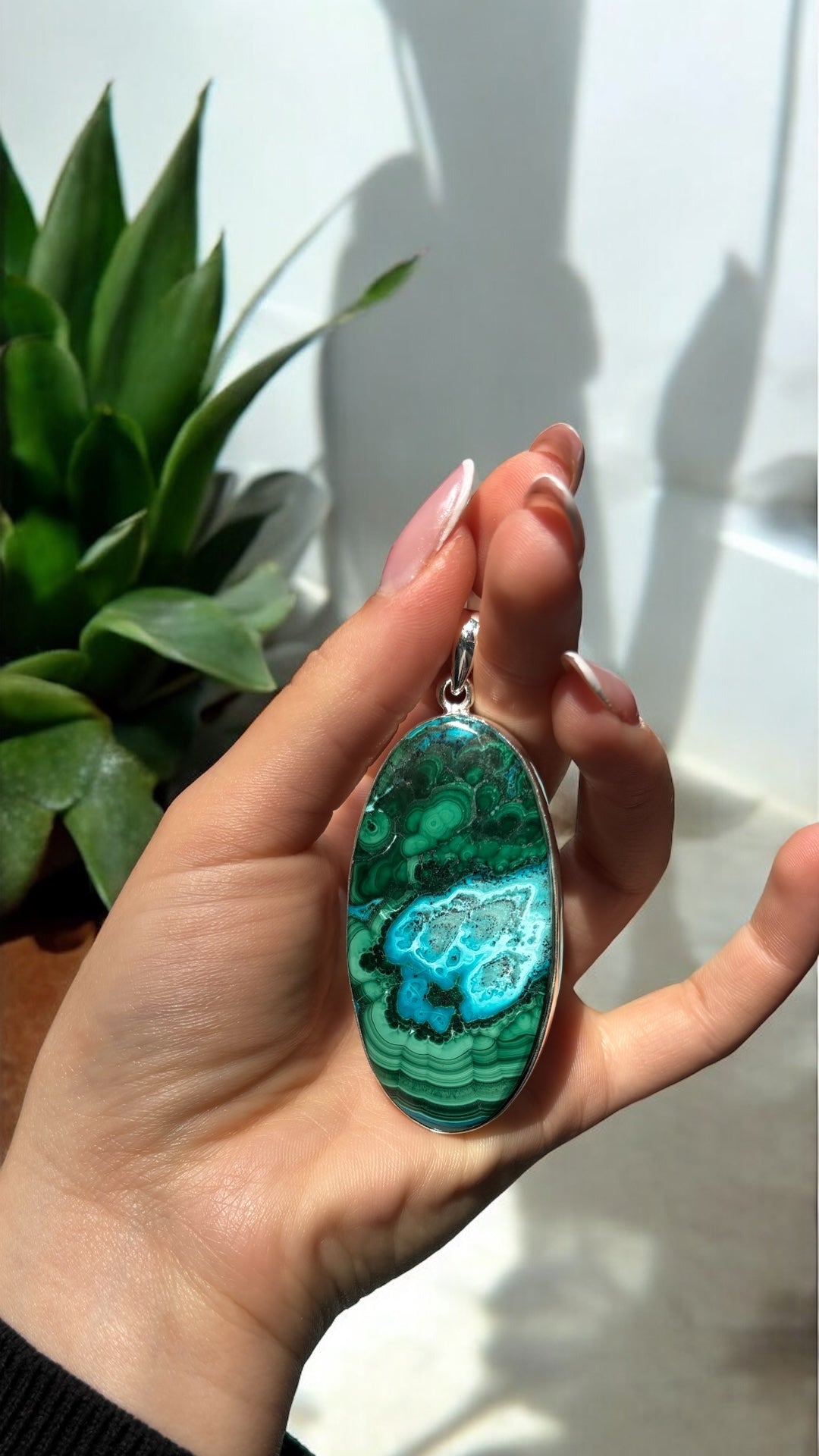 Ciondolo Crisocolla e Malachite in argento 925 - SIddharta