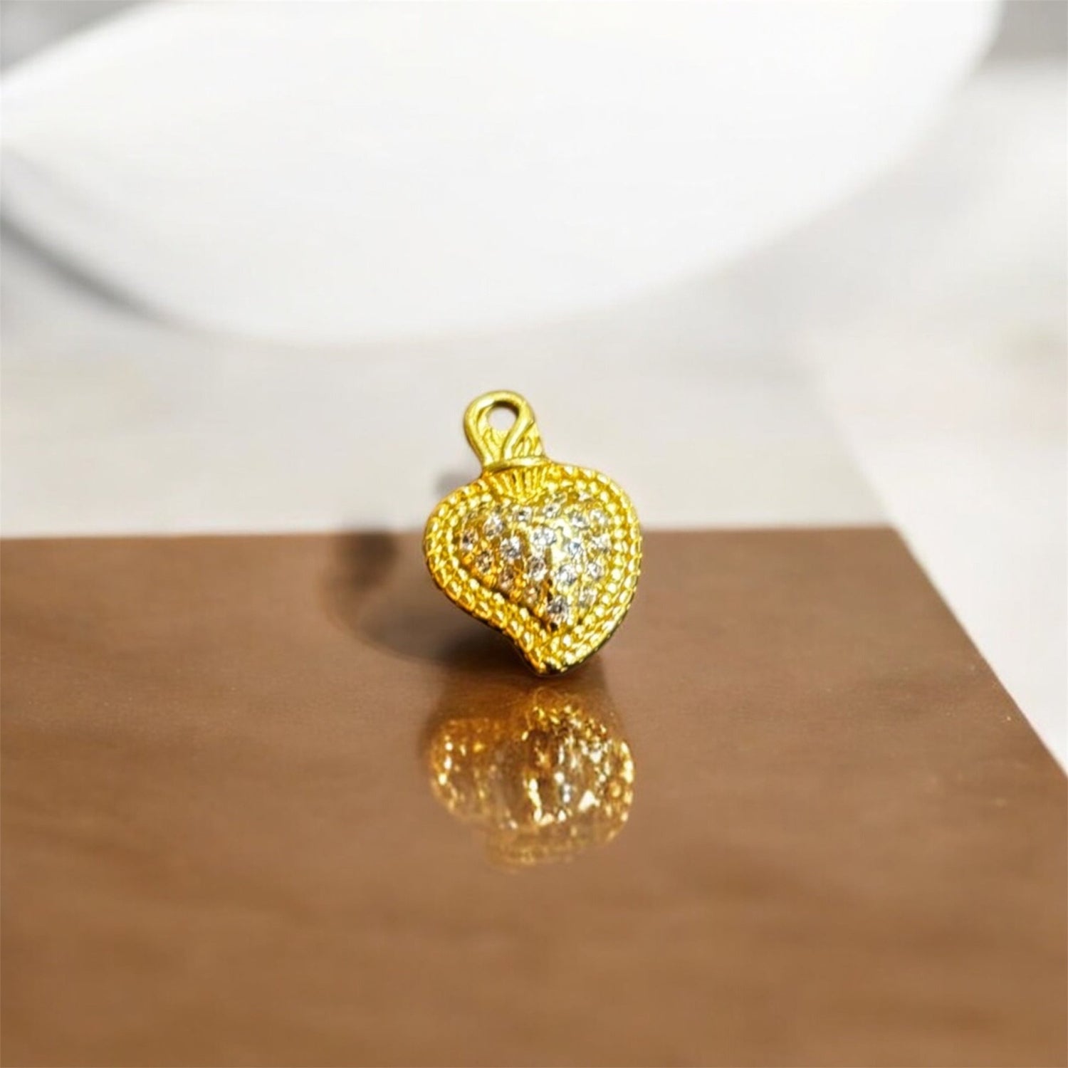 Ciondolo cuore sacro con zirconi oro in argento 925 - SIddharta