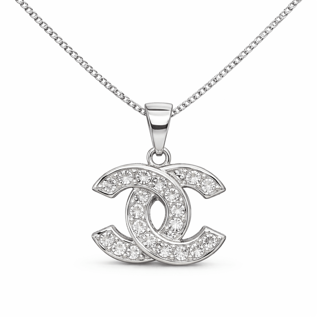 Ciondolo doppia c con Zirconi e Catenina Veneziana in Argento 925 - SIddharta