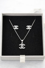 Ciondolo doppia c con Zirconi e Catenina Veneziana in Argento 925 - SIddharta