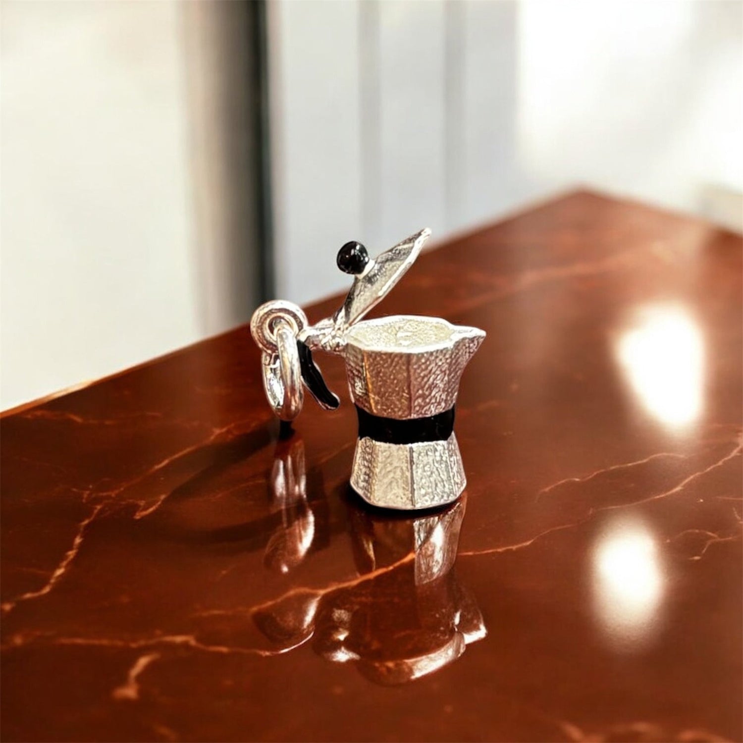 Ciondolo macchinetta del caffè in argento 925 - SIddharta