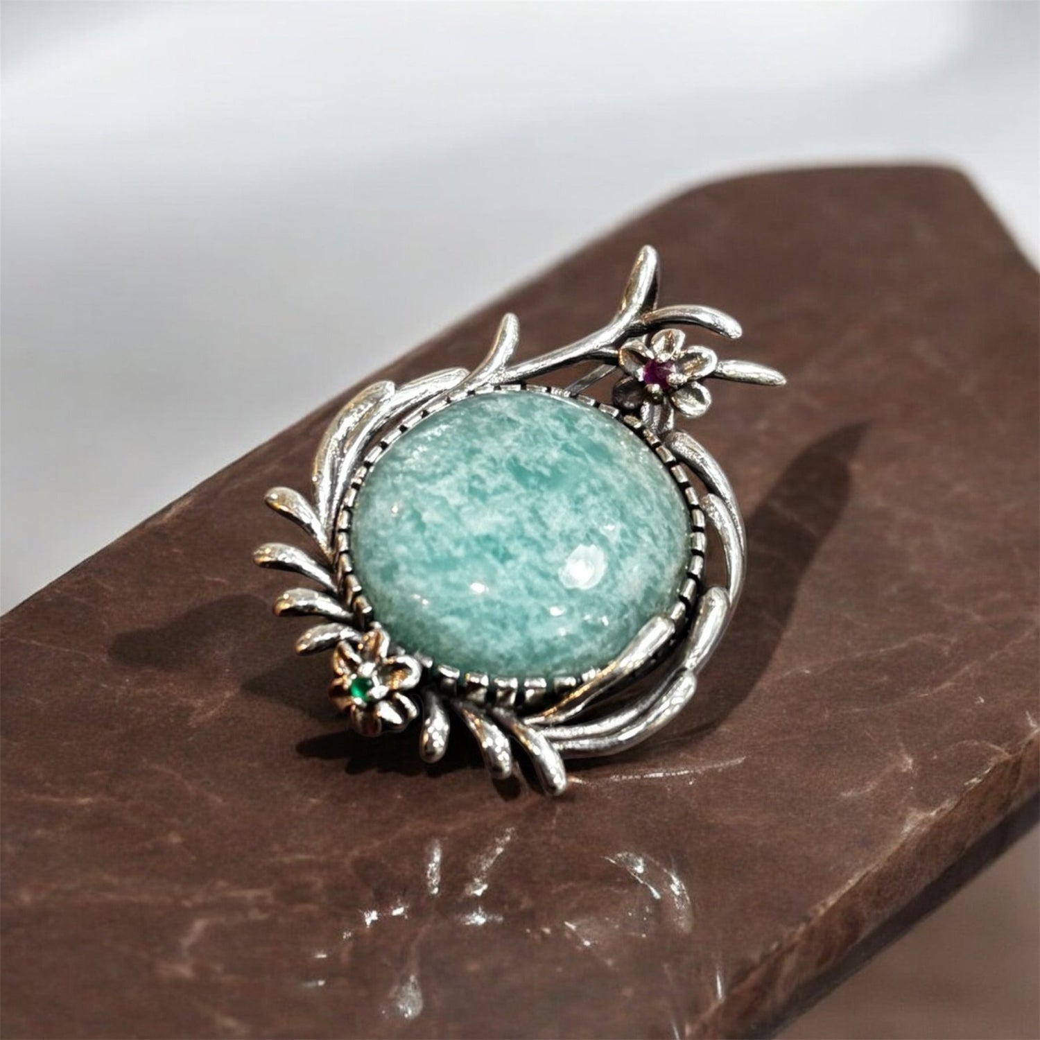 Ciondolo Minerva con Calcedonio in argento 925 - SIddharta