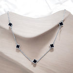 Collana 5 fiori onice in argento 925 - SIddharta