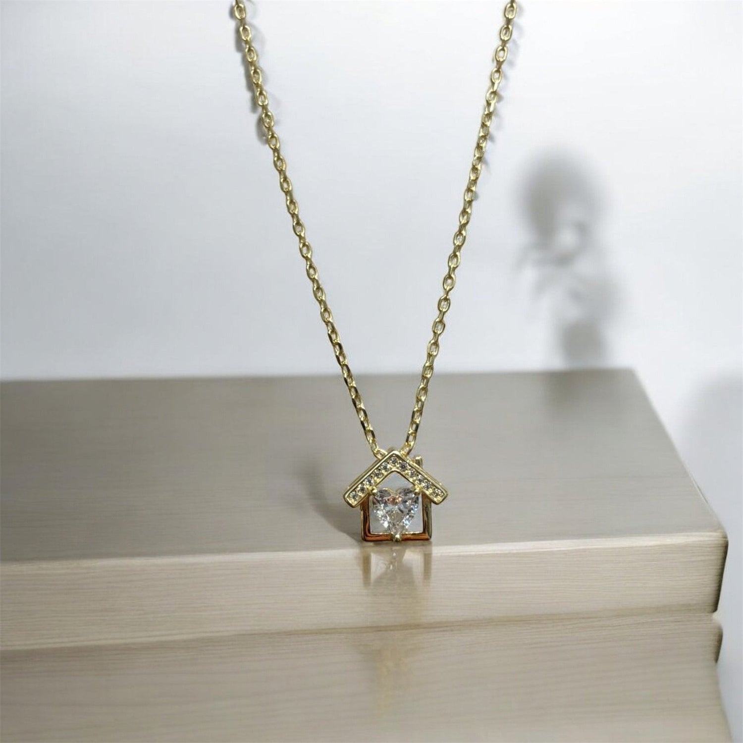 Collana casetta oro con zirconi in argento 925 - SIddharta