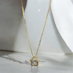 Collana casetta oro con zirconi in argento 925 - SIddharta