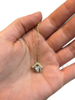 Collana casetta oro con zirconi in argento 925 - SIddharta