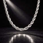 Collana Corda Uomo in Acciaio Inossidabile 316L Argento – Catena Intrecciata Resistente all’Acqua - SIddharta