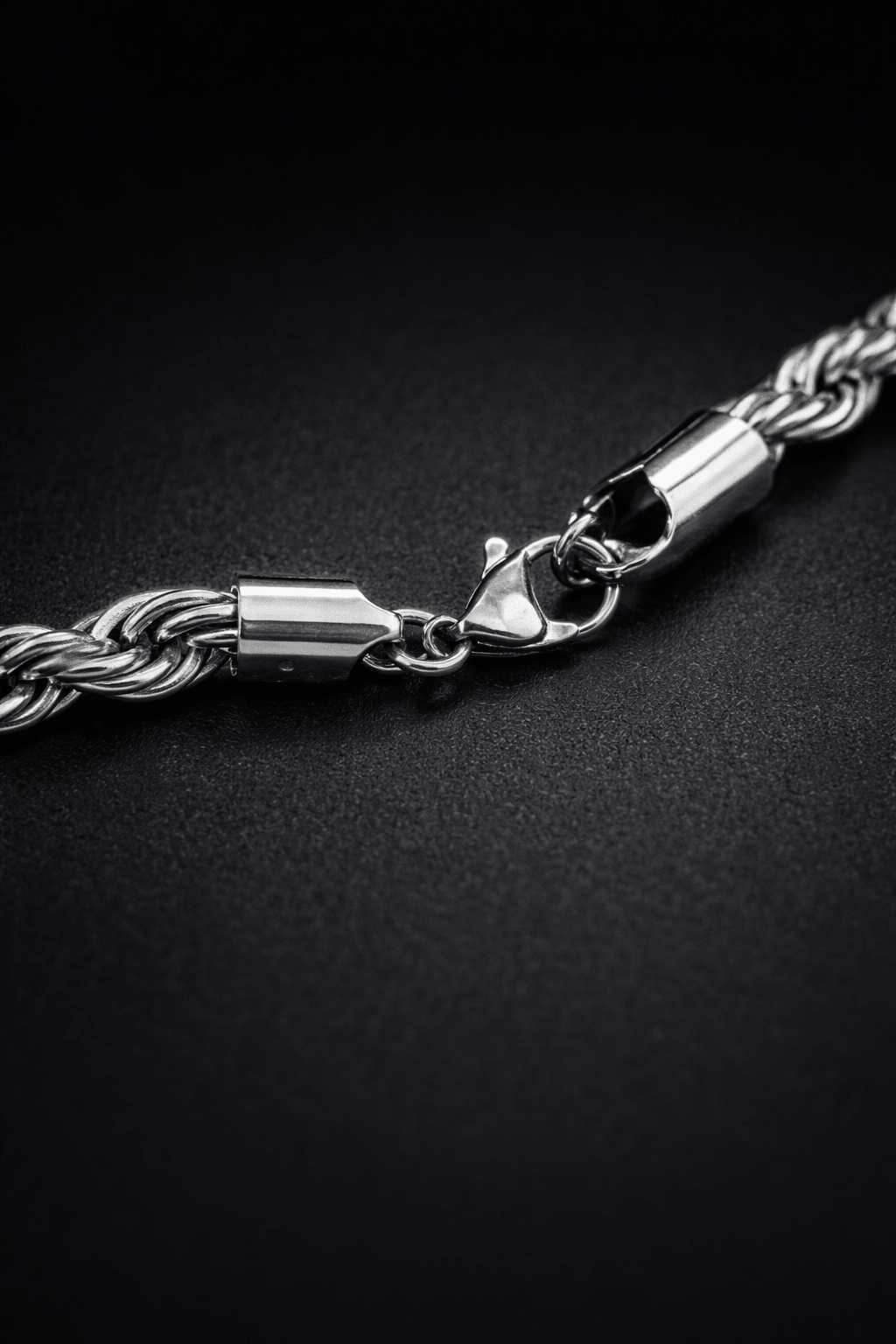 Collana Corda Uomo in Acciaio Inossidabile 316L Argento – Catena Intrecciata Resistente all’Acqua - SIddharta