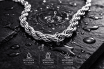 Collana Corda Uomo in Acciaio Inossidabile 316L Argento – Catena Intrecciata Resistente all’Acqua - SIddharta