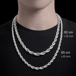 Collana Corda Uomo in Acciaio Inossidabile 316L Argento – Catena Intrecciata Resistente all’Acqua - SIddharta