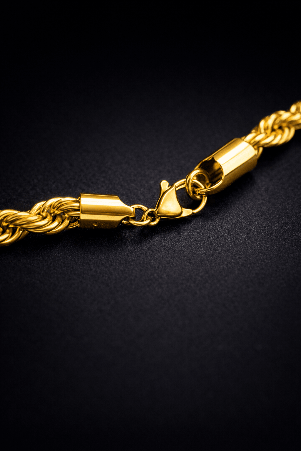 Collana Corda Uomo in Acciaio Inossidabile 316L Dorato – Catena Intrecciata Resistente all’Acqua - SIddharta