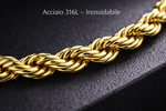 Collana Corda Uomo in Acciaio Inossidabile 316L Dorato – Catena Intrecciata Resistente all’Acqua - SIddharta
