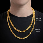 Collana Corda Uomo in Acciaio Inossidabile 316L Dorato – Catena Intrecciata Resistente all’Acqua - SIddharta