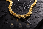 Collana Corda Uomo in Acciaio Inossidabile 316L Dorato – Catena Intrecciata Resistente all’Acqua - SIddharta