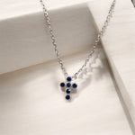 Collana croce con zirconi blu in argento 925 - SIddharta