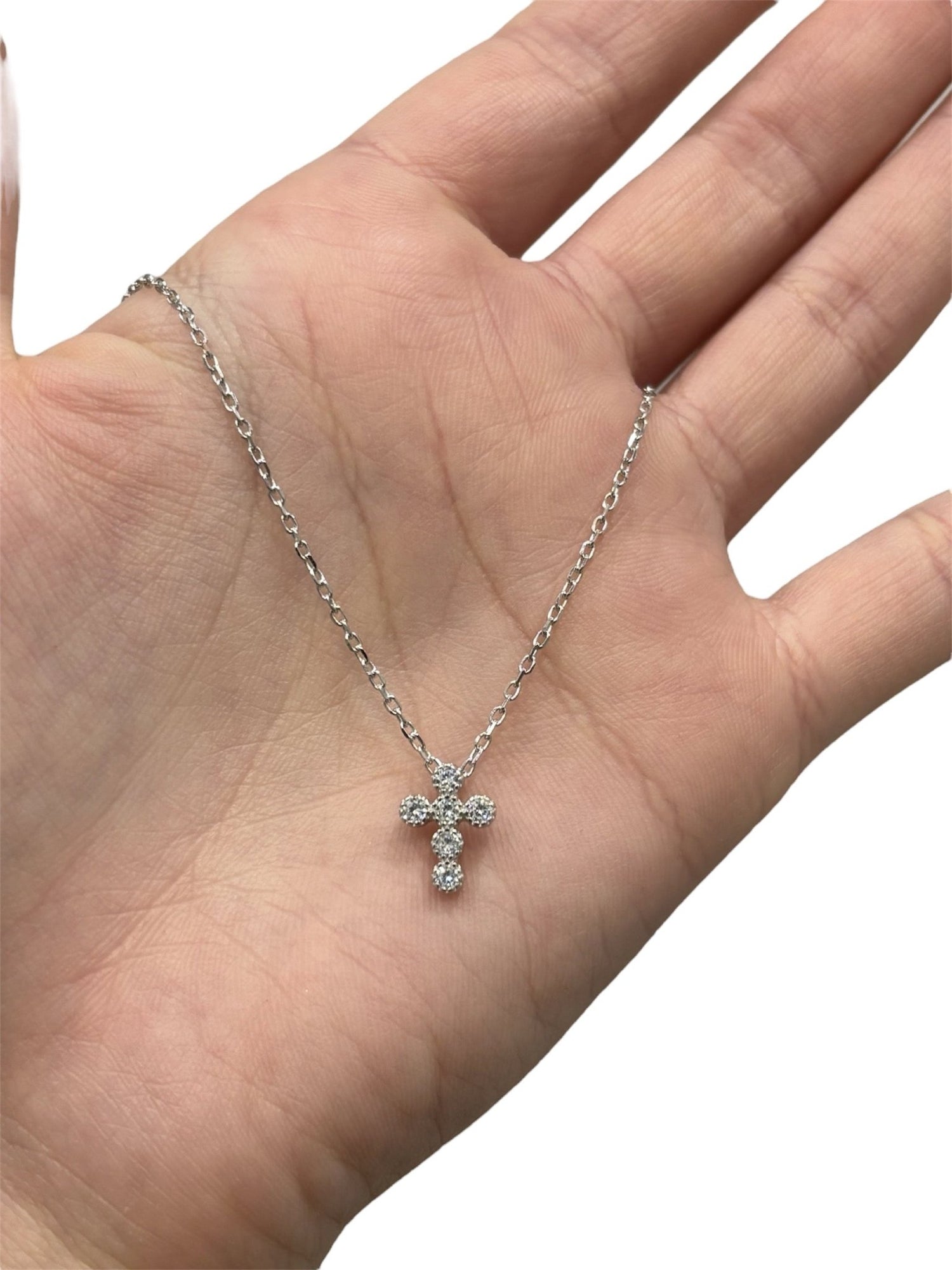 Collana croce con zirconi in argento 925 - SIddharta