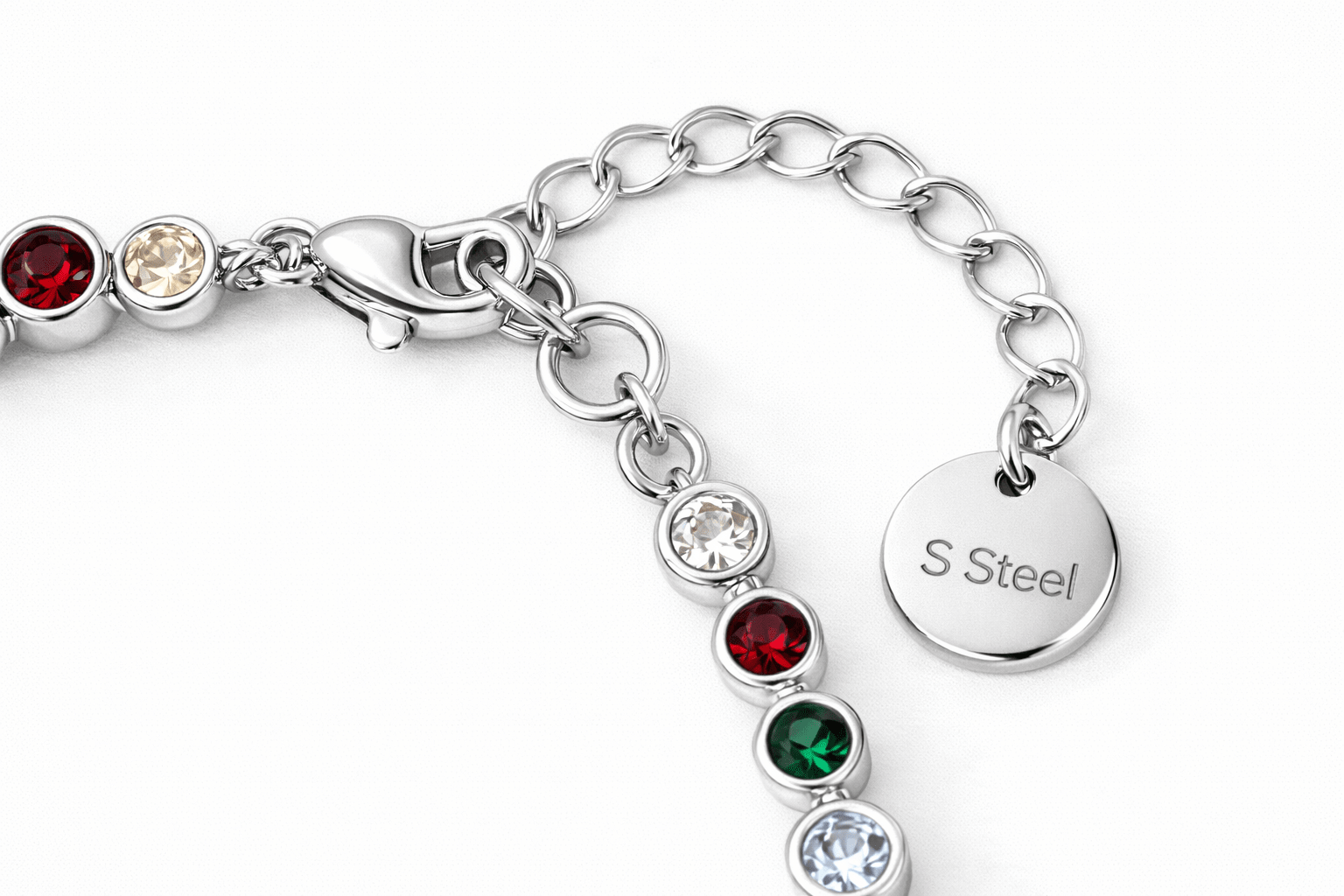 Collana Girocollo con Zirconi colorati in Acciaio Inossidabile regolabile (argento / oro) - SIddharta