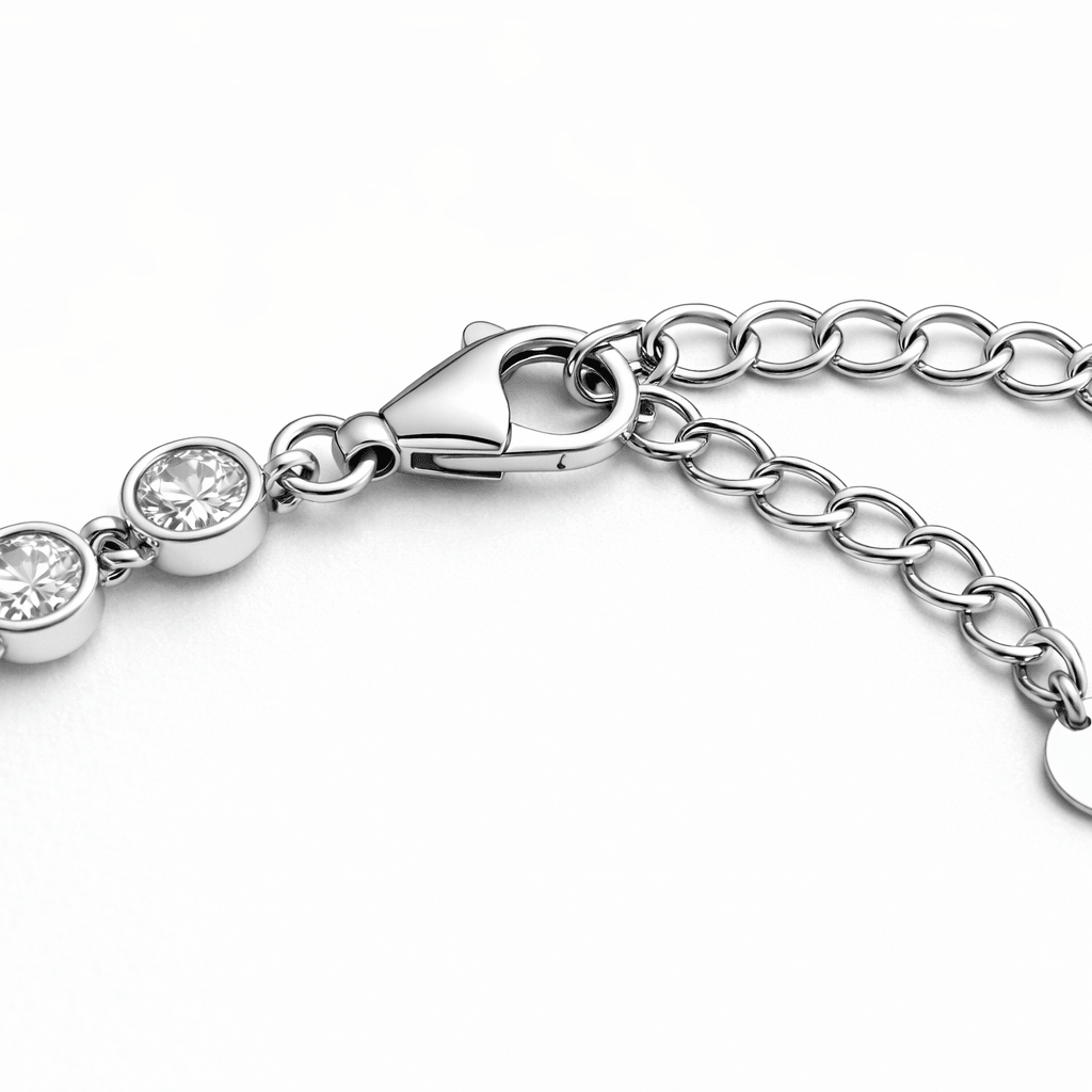 Collana Girocollo con Zirconi in Acciaio Inossidabile regolabile (argento / oro) - SIddharta