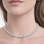 Collana Girocollo Tennis Angelic in Acciaio con Zirconi Luminosi – Regolabile - SIddharta