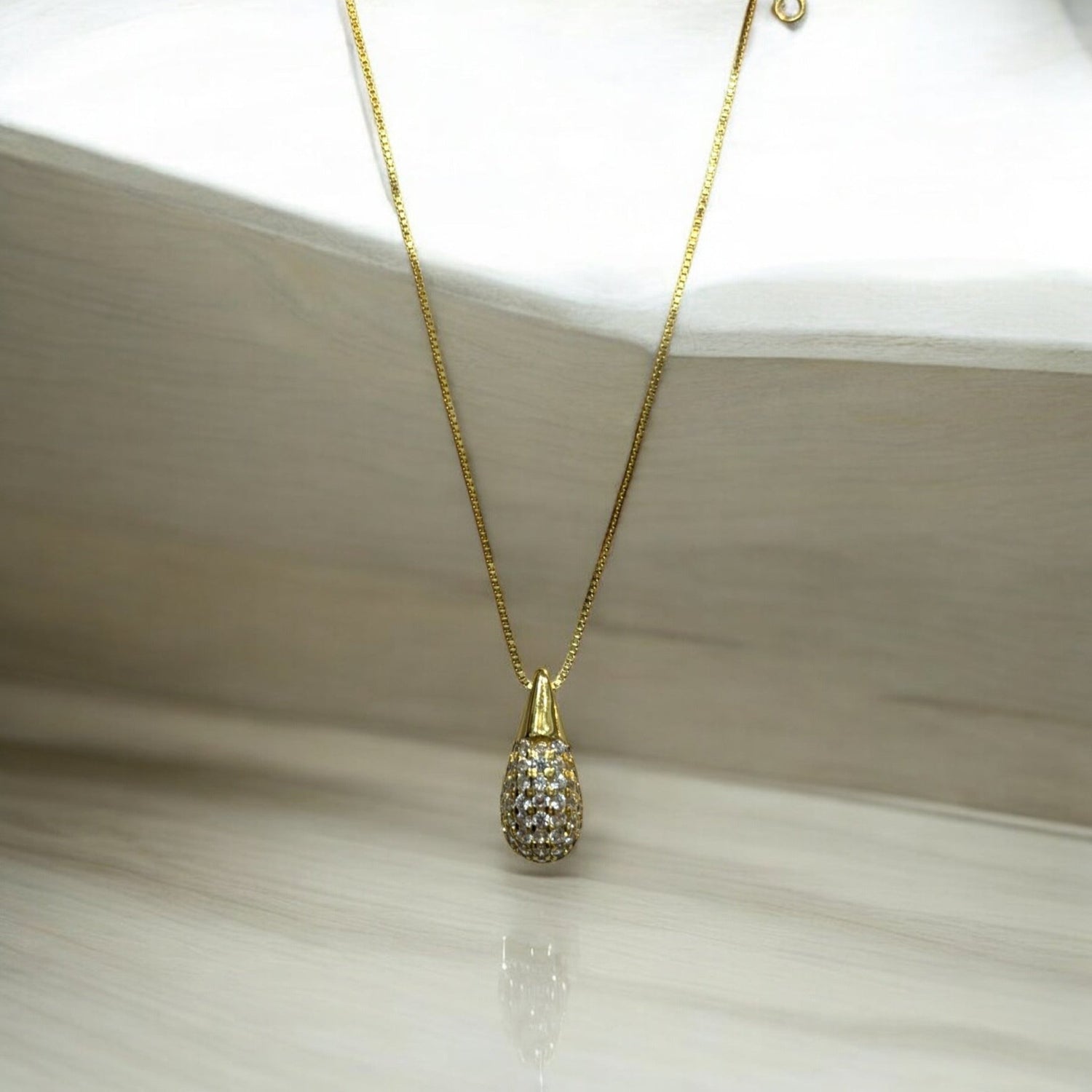 Collana goccia in argento 925 dorato con zirconi - SIddharta