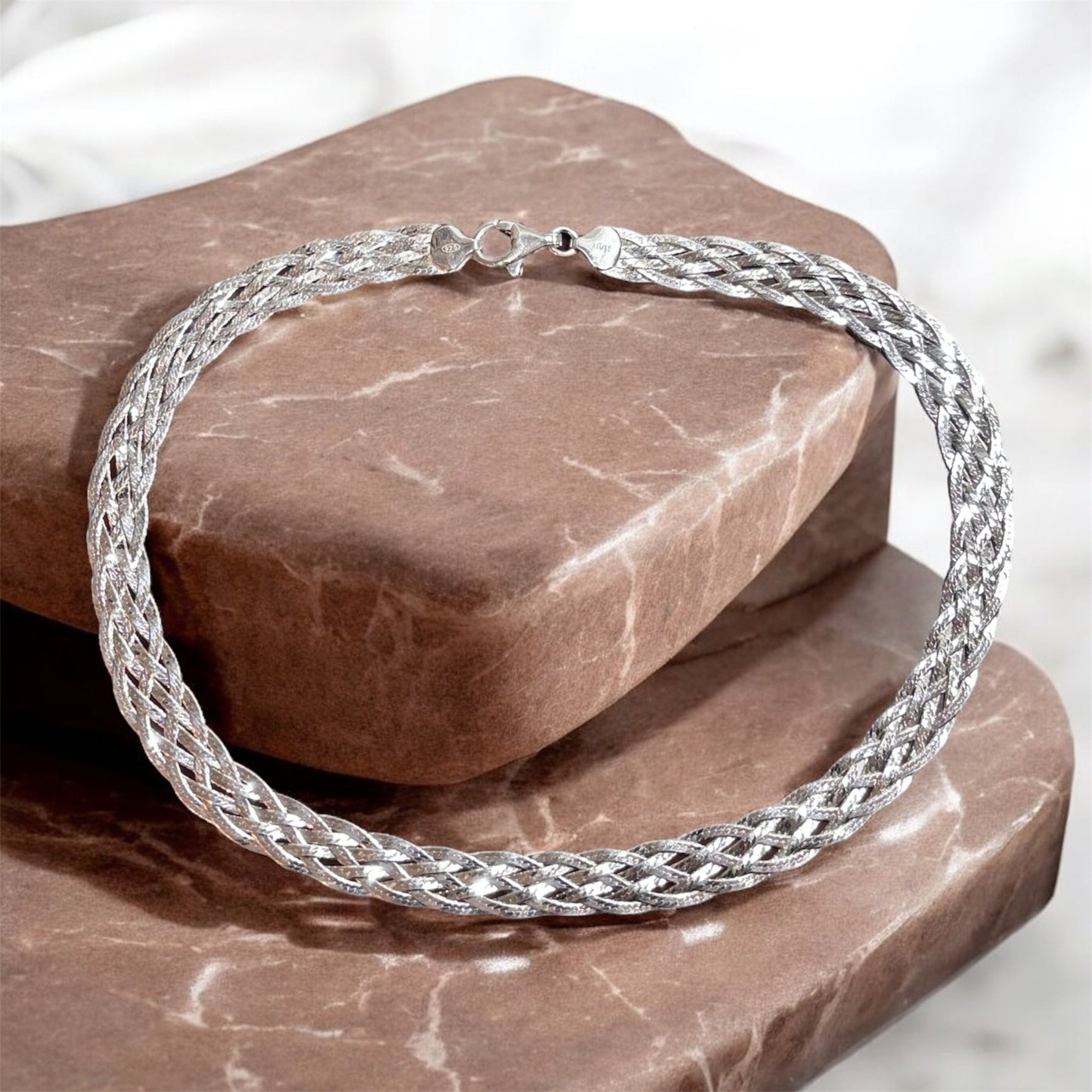 Collana intrecciata girocollo in argento 925 - SIddharta