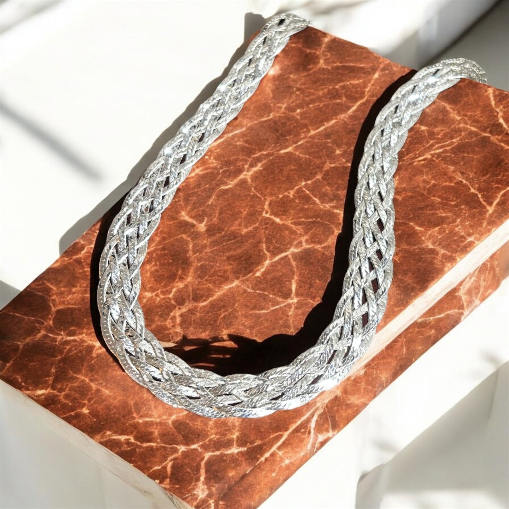 Collana intrecciata girocollo in argento 925 - SIddharta