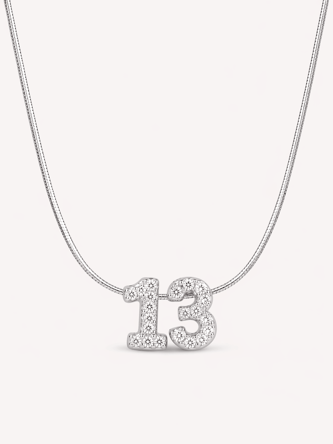 Collana Numero 13 con Zirconi – Acciaio Inossidabile - SIddharta