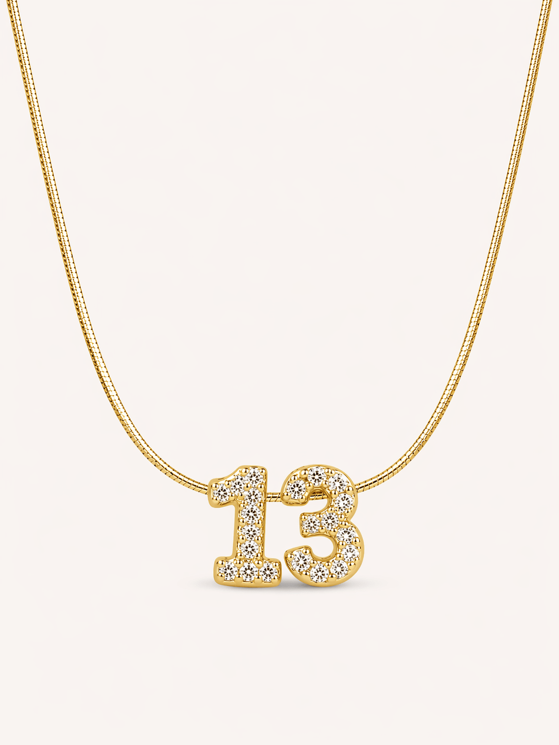 Collana Numero 13 con Zirconi – Acciaio Inossidabile - SIddharta