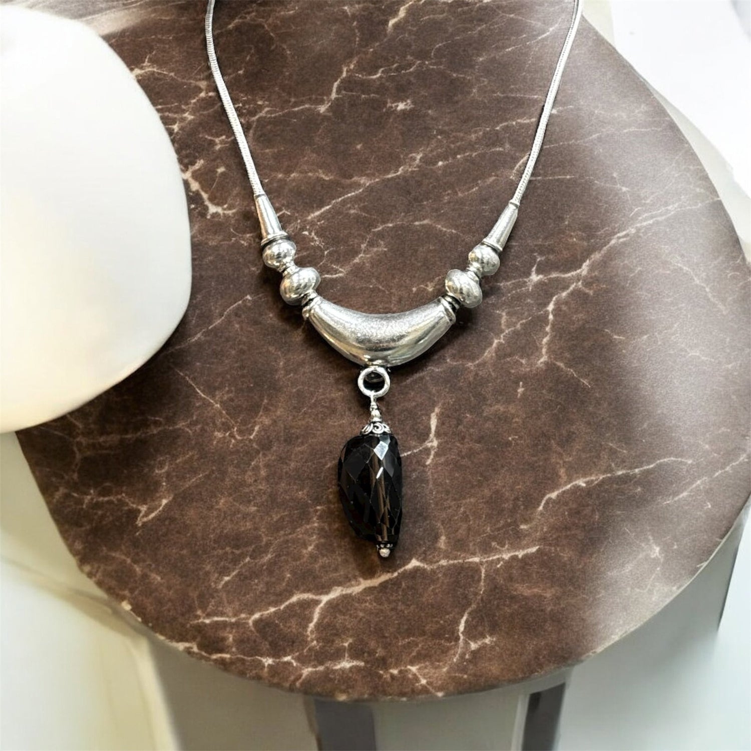 Collana pietra quarzo fumè in argento 925 - SIddharta
