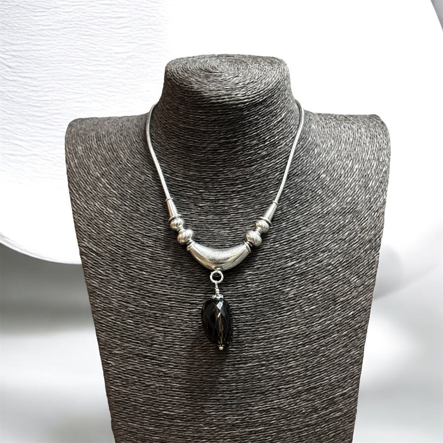 Collana pietra quarzo fumè in argento 925 - SIddharta
